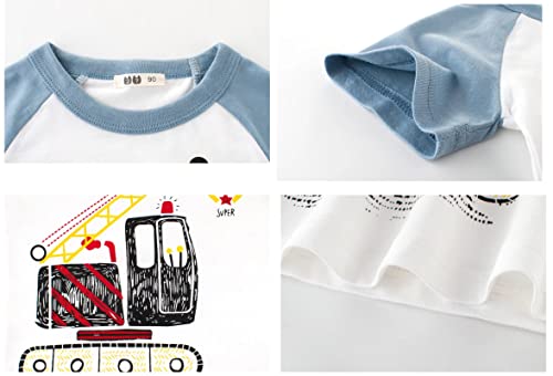 Mssmart Toddler Boys Summer T-Shirt Short Sleeve Top Cotton Tee Vehicle 3 Packs Size 2T #TOP4