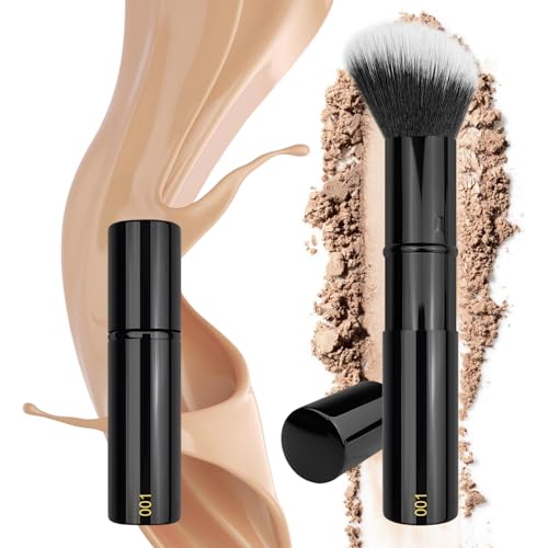 JILIER Makeup Brush Kabuki Face Brushes Retractable Travel Blush ...