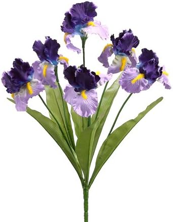Arcadia Silk Plantation Twelve Bushes of 21" Artificial Iris (Six Flowers Per Bush)
