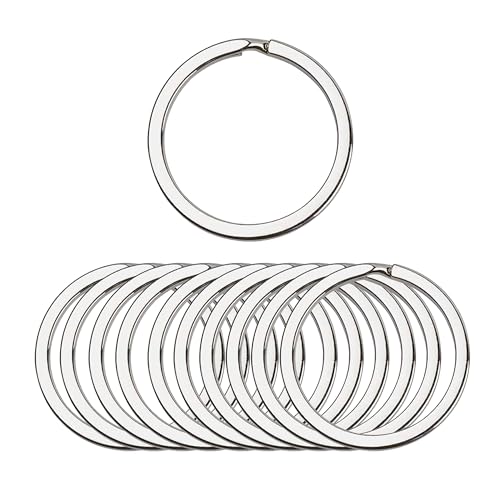 Mandala Crafts 1.25 Inch Metal Key Rings – 50 Bulk