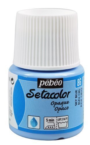 Pebeo Setacolor Fabric Paint 45ml Bottles | Opaque Colour Range | NEW (Sky Blue)