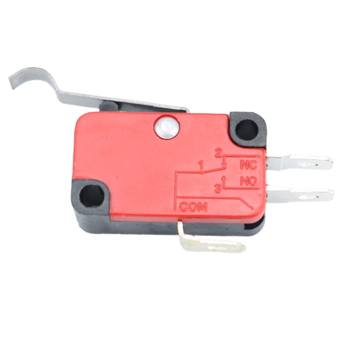 10-Pack V-154-1C25 Micro Limit Switch Momentary SPDT Snap Action 3 Pin Long Straight Hinge Lever Type Arm