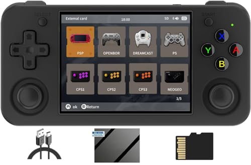 Image of RG35XX H Handheld Game Console, 3.5'' IPS Screen Retro Video Games Console, Built-in 64G TF Card 5528 Games, Support 5G WiFi Bluetooth HDMI TV Output