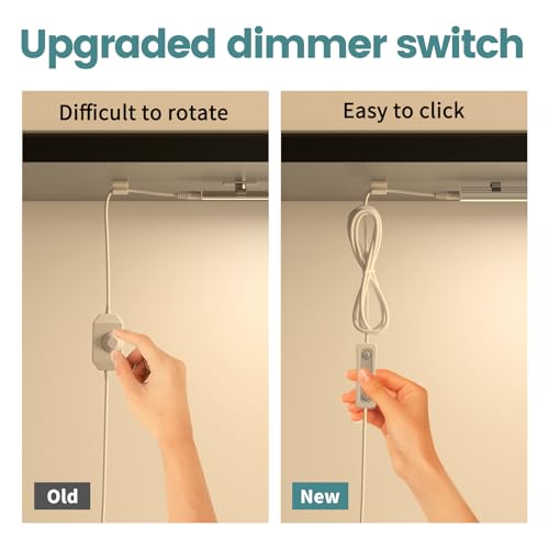 Image of ASOKO Dimmable Under Cabinet Lighting - 6 Pcs 12 Inch Linkable Led Counter Light Bars, Warm White 2700K, DC24V 1320Lumens, 18W Shelf Lighting (ETL Plug)