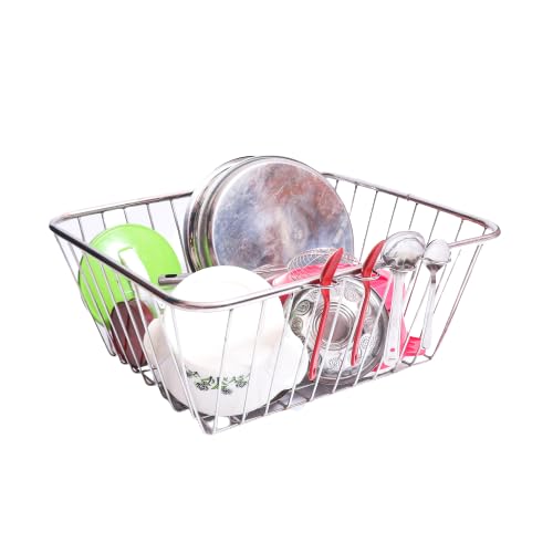 Steel Dish Drainer Basket for Kitchen Utensils Basket Drainer Rack