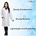 Dress Up America Unisex Lab Coat for Adults – Lightweight, Machine-Washable Medical/Scientist Costume with 3 Pockets – Great for Halloween, Cosplay & Role Play