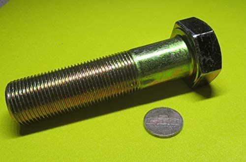 Grade 8 Zinc Yellow Plated Steel Bolts RH PT 1"-14 x 4.00 Length 1 pc
