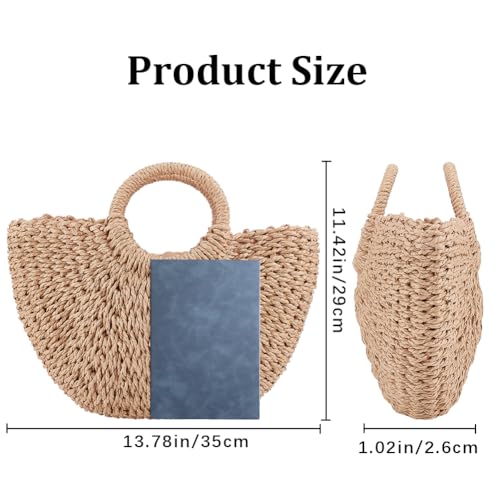 Image of GORGECFAFT Handwoven Round Rattan Bag Large Straw Bag for Women Handmade Wicker Woven Purse Straw Boho Bags