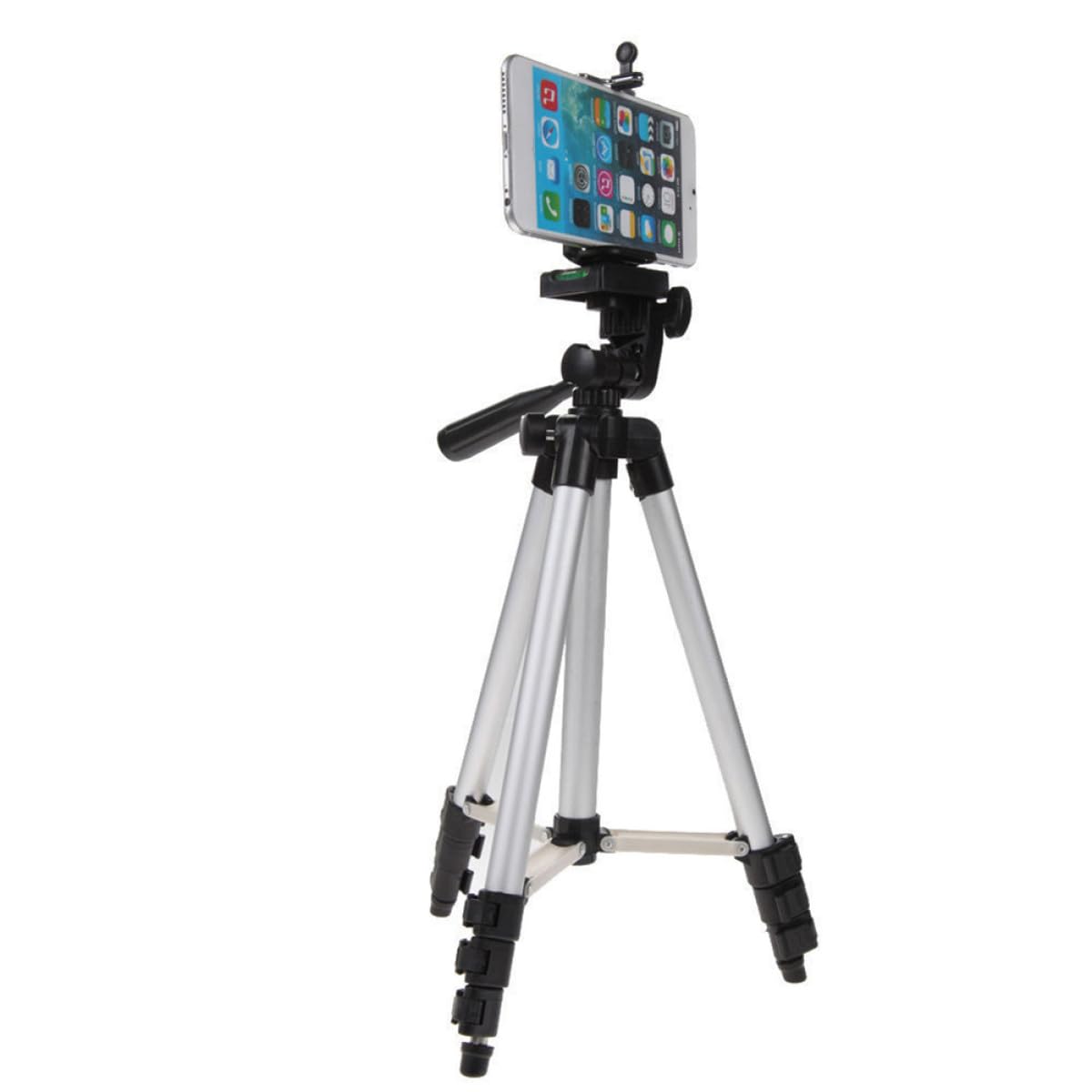 Treppiede per Smartphone e Fotocamera con Testa 360° e 1/4 | Argento, Lega di Alluminio e Abs, 3 Sezioni con Regolazione a 4 Snodi, Portata Massima 2kg