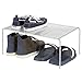 mDesign Large Metal Raised Closet Storage Shelf Organizer for Bedrooms, Bathrooms, Living Room Organization - Holds Clothes, Shoes, Jeans - Concerto Collection - 2 Pack - Silver