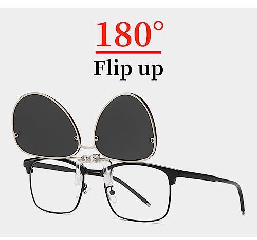 YAMEIZE Polarized Clip on Sunglasses - Anti-Glare Pilot Glasses for Men Women Flip Up Rimless Clip Eyewear Driving Outdoor3