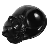 Chat endormi sculpté à la main : la qualité des matériaux et le savoir-faire artisanal soigné confèrent à cette décoration en pierre durabilité et praticité