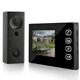 Campanello Senza Fili da Esterno con telecamera, Video Campanello, videocitofono impermeabile 1080P con schermo da 4,3 pollici, Telecamera 170°Angolo Visuale, Audio Bidirezionale, visione notturna