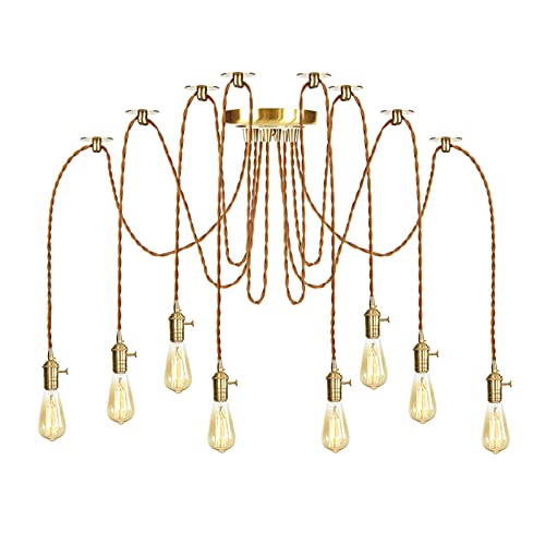 Lampe suspendue avec interrupteur doré à hauteur réglable - 2