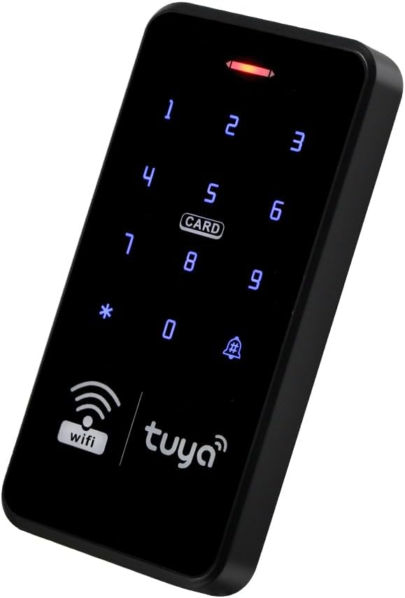WiFi Access Control Keyboard, Tuya App, Dual Frequency 125 kHz/13.56 MHz, Backlit, WG26/34