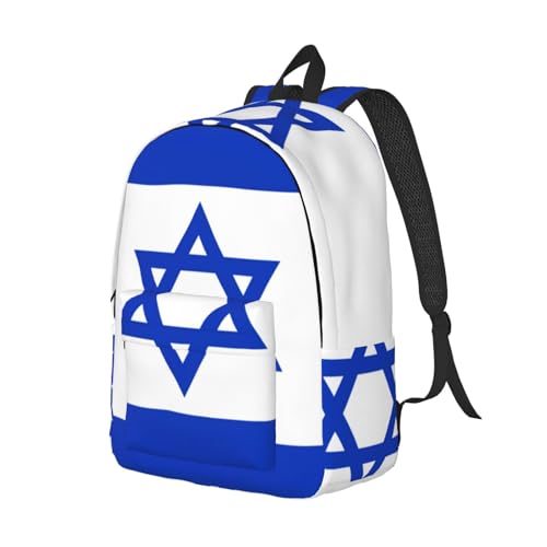 Israeli Flag Print Laptop Travel Backpack, Casual Daypack, College Bag Rucksack, Men Women Rucksack Bookbags2
