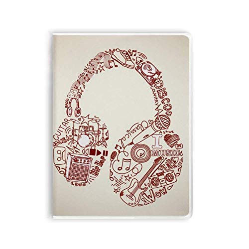 Carnet à couverture souple illustration music motif casque cahier de notes musique