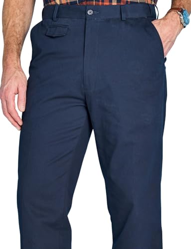 Pegasus Men's Cotton Chino Pants with Stretch Waistband Versatile, Comfortable & Stylish Smart Casual Pants Navy2