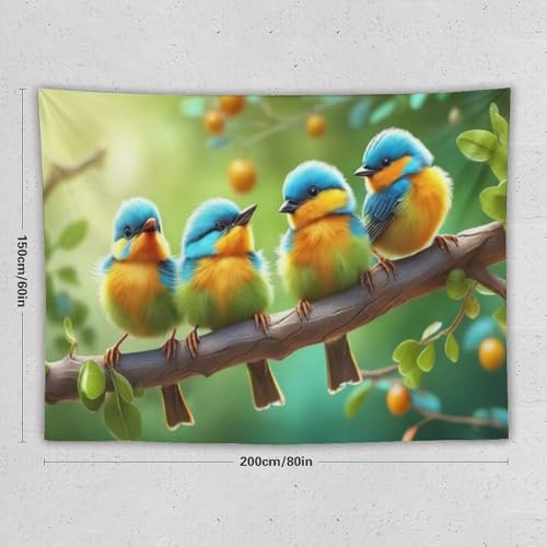Tenture murale oiseau imprimée en 3D 150×200cm : tapis mural salon - 2