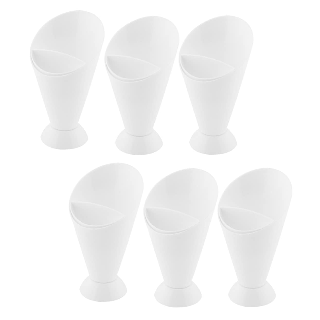 Happyyami 6pcs French Fries Salad Cup Mini Foods Egg Tray Para Mini Postres Fry French Fry Dipping Cup Ceramic Fries Holder Sauce Serving Cup Home Dip Cup Pp Salad Cup Container Car