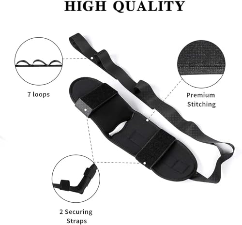 izzila stretching strap with loops and detachable foot  adjustable yoga strap for flexibility calf amp hamstring stretcherfor body flex stretching improve strength