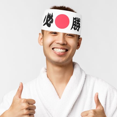 Didiseaon 4pcs Japanese Bandana Hachimaki Karate Headband Printed Tie on Chef Headband for Kids Boys Girls Karate Sports Exercise Cooking4