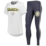 Concepts Sport Women's White/Charcoal Pittsburgh Steelers Sonata T-Shirt & Leggings Sleep Set