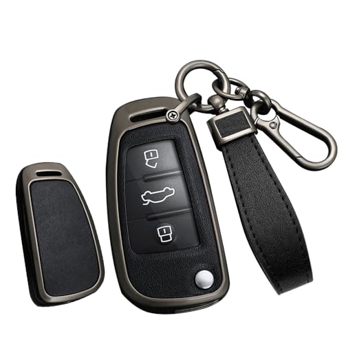 Étui de clé de voiture en cuir Audi pour éviter les rayures du boîtier intelligent 3 boutons