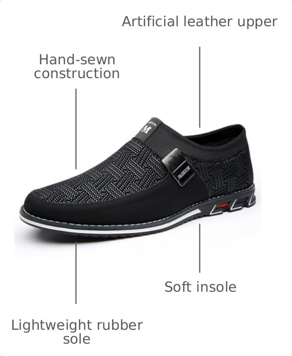Image of Veslesth Men Casual Shoes Sneakers Loafers Comfort Walking Shoes Fashion Driving Shoes Luxury Leather Shoes for Male Business Work Office Dress Outdoor