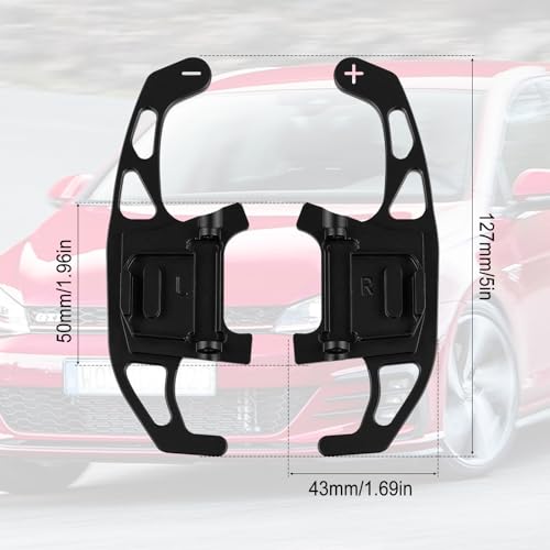 luolety Aluminium-Schaltpaletten für VW Volkswagen Golf MK7 GTI R GTD GTE MK7 7 Polo GTI 2014-2018, für Autolenkrad (schwarz)