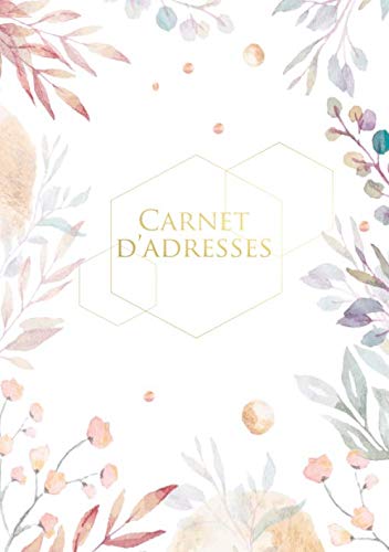 Carnet d'adresses: Organiseur de numéros de téléphone et annuaire téléphonique avec couverture florale à l'aquarelle (A5)