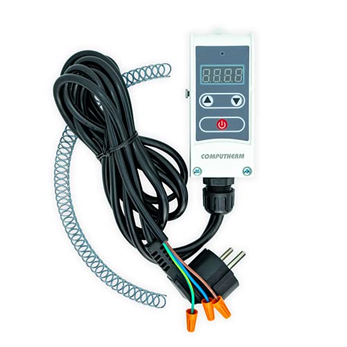 COMPUTHERM Termostato de contacto WPR-100GD, para sistemas de calefacción y refrigeración, mando giratorio, pantalla digital, control de circuitos de calefacción y protección contra sobrecalentamiento