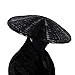 Xihexi Samurai Swordsman Cosplay Chinese Bamboo Hat - Japanese Asian Style, Dia.21 Inches, Depth 4 Inches (Black)