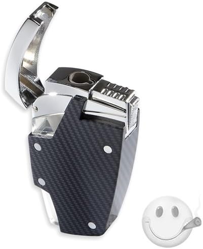 2pc Carbon Fiber Style Torch Flame Gas Butane Lighter Cool Jet Fibre