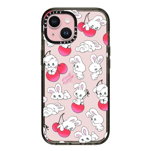 Coque iPhone 15 robuste CASETiFY Impact noir transparent motif fruité
