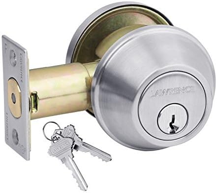 Heavy-Duty Commercial Single Cylinder Hardened Deadbolt Lock, Fire Rated, Exceeds Grade 2 Specifications, Adjustable 2-3/8" and 2-3/4" Backset, Preferred by Locksmiths, by Lawrence Hardware LH560