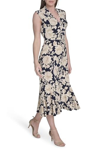 Image of Tommy Hilfiger Women's Cap Sleeve V Neck Empire Midi Dress