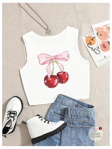 SHENHE Girl's Summer Graphic Tank Crew Neck Sleeveless Cute Crop Top Shirt Aesthetic Tank3