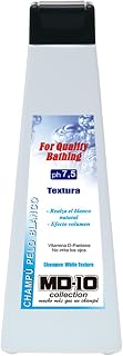 Champú para Perros de Pelo Blanco - Volumen Extra - Champú Hidratante y Dermoprotector Vitamina D-Pantenol - Realza Color - Aporta Textura - Pelo Corto-Duro - pH Neutro - 5 Litros - MD10 COLLECTION