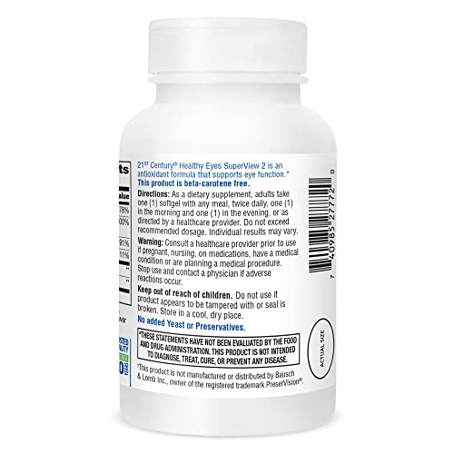 21St Century Healthy Eyes Superview 2 Softgels, 120 Count #TOP7