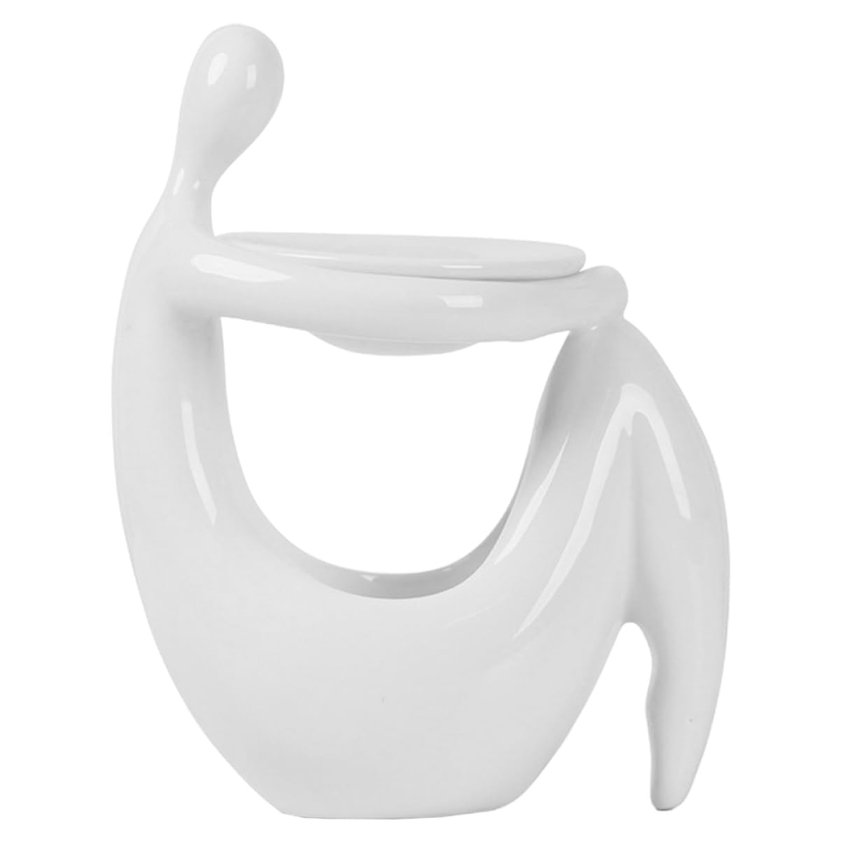 Ciieeo Brûleur D'arômes en Céramique Design Corps Humain pour Aromathérapie, Décoration Élégante et Fonction Aidant Sommeil, pour Bureau Salle de Yoga