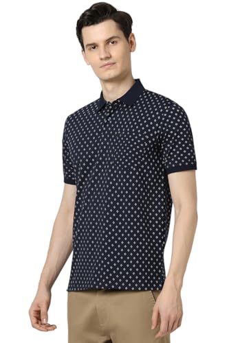 Image of Peter England Men's Cotton Regular Fit All Over Printed T-Shirt | Rich