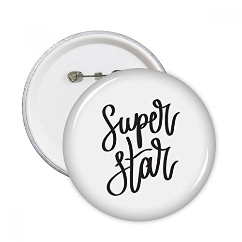 Badge bouton rond Super Star pour personnaliser vos vestes au quotidien lot de 5 L