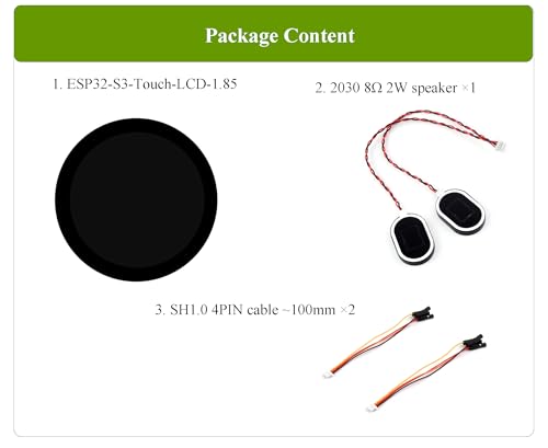 Image of ESP32-S3 1.85inch Touch Display Development Board, 360x360 IPS LCD, Dual-Core Processor Up to 240MHz, Audio Codec, Support Offline Speech Recognition and AI Speech Interaction, with 8Ω 2W Speaker
