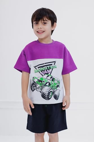 Image of Monster Jam Grave Digger Boys' Athletic 2-Piece T-Shirt and Shorts Set Toddler to Little Kid