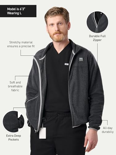 Image of Peelz Jamie Polar Fleece Jacket for Men & Women - Full Zip Unisex Long Sleeve, Soft Fabric & 2 Pockets, Comfort Fit