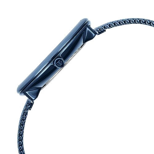 Image of Titan Slimline Quartz Analog White Dial Blue Stainless Steel Strap Watch for Women-NS95182QM01