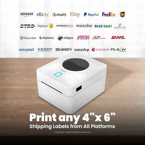 Helett® H30Cpro Wireless(Bluetooth+USB)Thermal Label Printer with Inbuilt Paper Holder Compartment|4*6 Shipping Label &Barcode Label|203Dpi... - Image 2