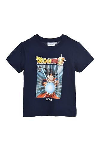 Dragon Ball Z Camiseta para Niños, Camiseta Clasica Goku Algodón Suave de Manga Corta para Niños, Talla 6 Años | Azul Marino