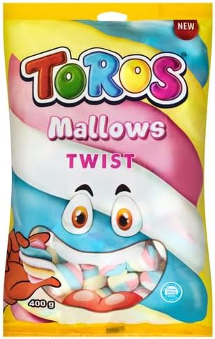 Toros Mallows Twist Gummy 400 g (Pack of 12)